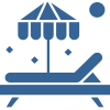 beach sofa bed icon